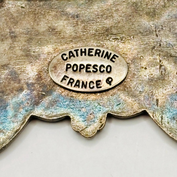 Vintage Catherine Popesco Rhinestone and Enamel Butterfly Brooch-Made in France - Picture 2 of 10